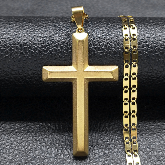 Mens Gold Cross Necklace