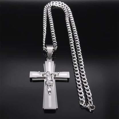 Silver Jesus Necklace